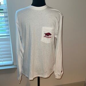 Arkansas Razorbacks white long sleeves League T shirt Sz S
